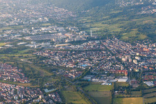Town View of the streets and houses of the residential areas in Leimen in the state Baden-Wurttemberg, Germany