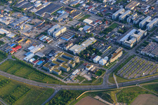 Industrial area from Albert-Einstein-Straße to Dietmar-Hopp-Allee with SAP SE and Evora IT Solutions GmbH in Walldorf in the state Baden-Wuerttemberg, Germany