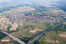 Oblique view of District Rot in St. Leon-Rot in the state Baden-Wuerttemberg, Germany