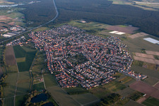 District Sankt Leon in St. Leon-Rot in the state Baden-Wuerttemberg, Germany from the plane