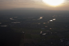 Aerial view of Altlußheim in the state Baden-Wuerttemberg, Germany
