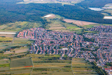 From the north in the district Kirrlach in Waghäusel in the state Baden-Wuerttemberg, Germany