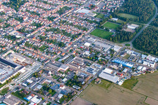 Industrial park with Berry Plastics in the district Kirrlach in Waghäusel in the state Baden-Wuerttemberg, Germany