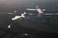 Drone image of Philippsburg in the state Baden-Wuerttemberg, Germany