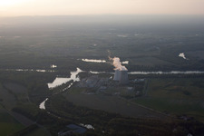 Philippsburg in the state Baden-Wuerttemberg, Germany from a drone