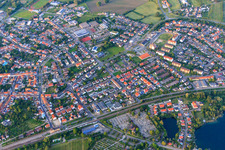Aerial view of At the Salbach in Philippsburg in the state Baden-Wuerttemberg, Germany