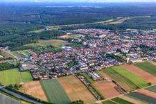 Aerial view of City view from the northeast in Kandel in the state Rhineland-Palatinate, Germany
