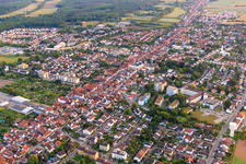 City overview from the northeast in Kandel in the state Rhineland-Palatinate, Germany seen from above