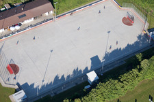 MSC Taifun, cycle ball field in the district Mörsch in Rheinstetten in the state Baden-Wuerttemberg, Germany from the plane