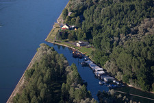 Aerial photograpy of Auer Altrhein in Au am Rhein in the state Baden-Wuerttemberg, Germany