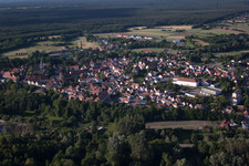 Bird's eye view of Lauterbourg in the state Bas-Rhin, France