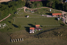 Aerial view of Haras de la Neée in Neewiller-près-Lauterbourg in the state Bas-Rhin, France
