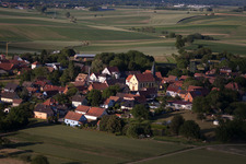 Oberlauterbach in the state Bas-Rhin, France viewn from the air