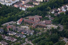 Oblique view of Caritas Senior Center at Horbachpark in Ettlingen in the state Baden-Wuerttemberg, Germany