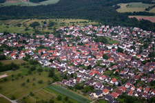 Drone image of District Ittersbach in Karlsbad in the state Baden-Wuerttemberg, Germany
