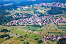 Aerial view of District Feldrennach in Straubenhardt in the state Baden-Wuerttemberg, Germany