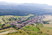 Aerial view of Village view in the district Langenalb in Straubenhardt in the state Baden-Wuerttemberg, Germany