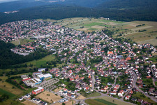 Aerial view of Town View of the streets and houses of the residential areas in Conweiler in the state Baden-Wurttemberg, Germany