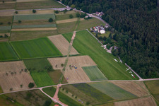Aerial view of Schwann, gliding airfield in the district Conweiler in Straubenhardt in the state Baden-Wuerttemberg, Germany