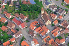 Old Town Hall Neubulach eV and City Church Neubulach in Neubulach in the state Baden-Wuerttemberg, Germany