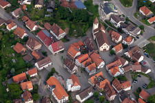 Town View of the streets and houses of the residential areas in Neubulach in the state Baden-Wurttemberg, Germany