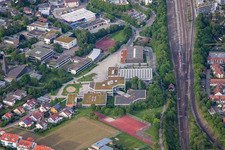 Aerial photograpy of Andreae-Gymnasium in Herrenberg in the state Baden-Wuerttemberg, Germany