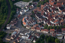 Aerial view of Bronntor in Herrenberg in the state Baden-Wuerttemberg, Germany
