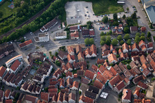 Aerial photograpy of Badgasse in Herrenberg in the state Baden-Wuerttemberg, Germany