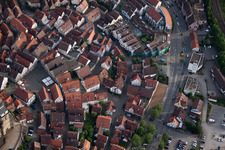Badgasse from the north in Herrenberg in the state Baden-Wuerttemberg, Germany
