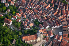 Aerial view of Church building protestant church at the market in Herrenberg in the state Baden-Wurttemberg