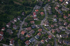 Oblique view of Ehbühl Kirchhalde in Herrenberg in the state Baden-Wuerttemberg, Germany