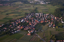 Village - view on the edge of agricultural fields and farmland in Kusterdingen in the state Baden-Wurttemberg, Germany