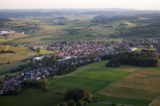 Village view from the north in the district Genkingen in Sonnenbühl in the state Baden-Wuerttemberg, Germany