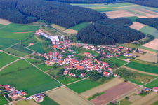 Village view on the Swabian Alb from the north in the district Mundingen in Ehingen in the state Baden-Wuerttemberg, Germany