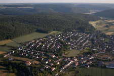 Town View of the streets and houses of the residential areas in the district Pfraunstetten in Allmendingen in the state Baden-Wurttemberg