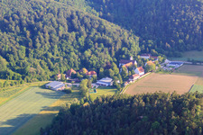 Boarding school Foundation Urspringschule at the Urspringquelle in the district Urspring in Schelklingen in the state Baden-Wuerttemberg, Germany