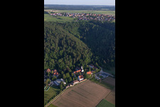 Village - View in the district Hausen ob Urspring in Schelklingen in the state Baden-Wuerttemberg, Germany