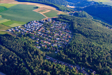 District on the bike path in the district Herrlingen in Blaustein in the state Baden-Wuerttemberg, Germany