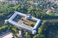 Aerial photograpy of Castle of the fortress Wilhelmsburg (Werk XII) in Ulm in the state Baden-Wurttemberg, Germany