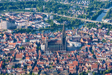 Tallest church in the world: Ulm Minster in the district Mitte in Ulm in the state Baden-Wuerttemberg, Germany