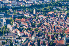 Old Town East and Gänstor Bridge to Neu-Ulm over the Danube in the district Mitte in Ulm in the state Baden-Wuerttemberg, Germany