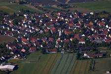 Oblique view of Town View of the streets and houses of the residential areas in the district Asch in Blaubeuren in the state Baden-Wurttemberg