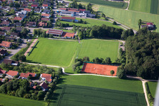 Sports and tennis facility of SV Fedlstetten in the district Feldstetten in Laichingen in the state Baden-Wuerttemberg, Germany