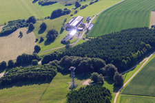 Regina's food box on the Alb and tower Heroldstatt in the district Ennabeuren in Heroldstatt in the state Baden-Wuerttemberg, Germany