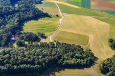 Aerial view of Airport Schlechtenfeld in the district Schlechtenfeld in Ehingen in the state Baden-Wuerttemberg, Germany