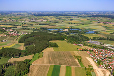 Fish pond on the Danube in Rottenacker in the state Baden-Wuerttemberg, Germany