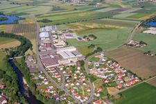 Riedstraße industrial area with Stöhr Logistik GmbH and ZEG Central Purchasing Wood + Plastics eG in Rottenacker in the state Baden-Wuerttemberg, Germany