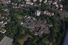 Aerial photograpy of Town View of the streets and houses of the residential areas in Biberach an der Riss in the state Baden-Wurttemberg