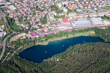 Village on the lake bank areas of Baofee Ummendorf in Ummendorf in the state Baden-Wurttemberg, Germany