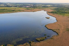Federsee in Bad Buchau in the state Baden-Wuerttemberg, Germany from above